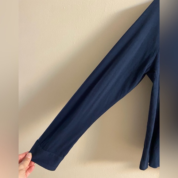 J Jill button front top navy blue long sleeves Medium Petite - Picture 4 of 7